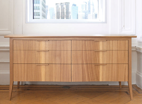 low long dresser & Mid-Century Wood Top Home and Closet Vintage Full extension metal ball bearing drawer slides Rift - Wooden Modern Minimalist