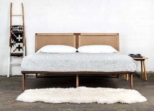 Rian Bed White Oak Kraft Danish Cord