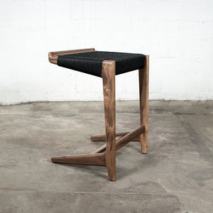 Rian Cantilever Barstool Walnut Black Danish Weave