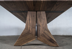 Modern Hardwood and Steel Dining Table, Custom