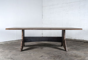 Modern Hardwood and Steel Dining Table, Custom