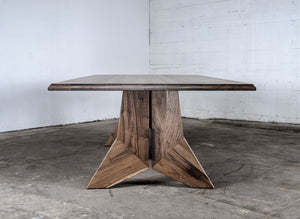 Modern Hardwood and Steel Dining Table, Custom
