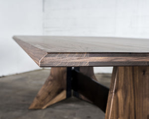 Modern Hardwood and Steel Dining Table, Custom