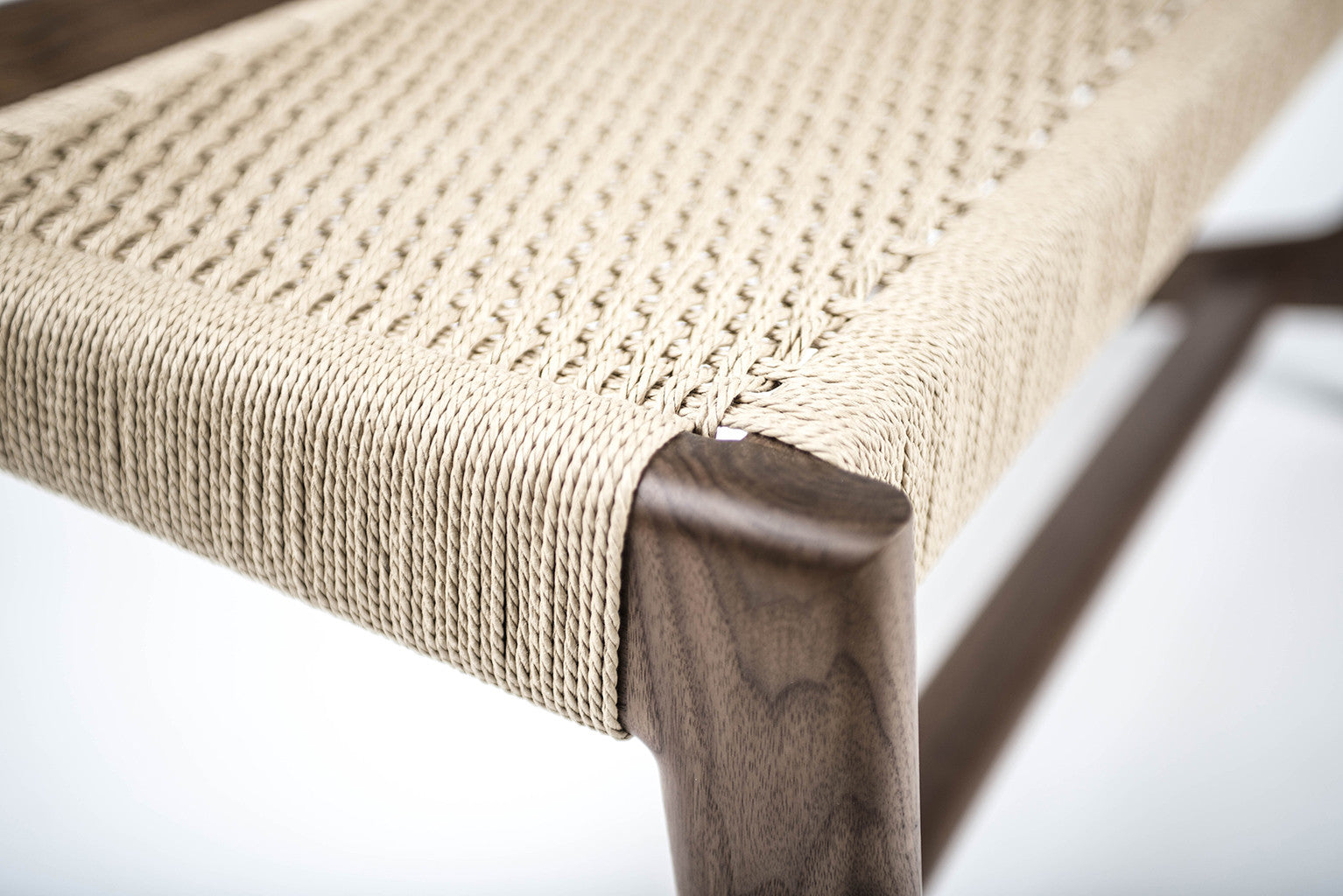 Rian Cantilever Bench, Woven Danish Cord, Custom, Entryway, Mid