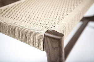 Rian Cantilever Bench, Entryway, Walnut, Kraft Danish Cord, Bedroom, Custom