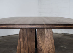 Modern Hardwood and Steel Dining Table, Custom