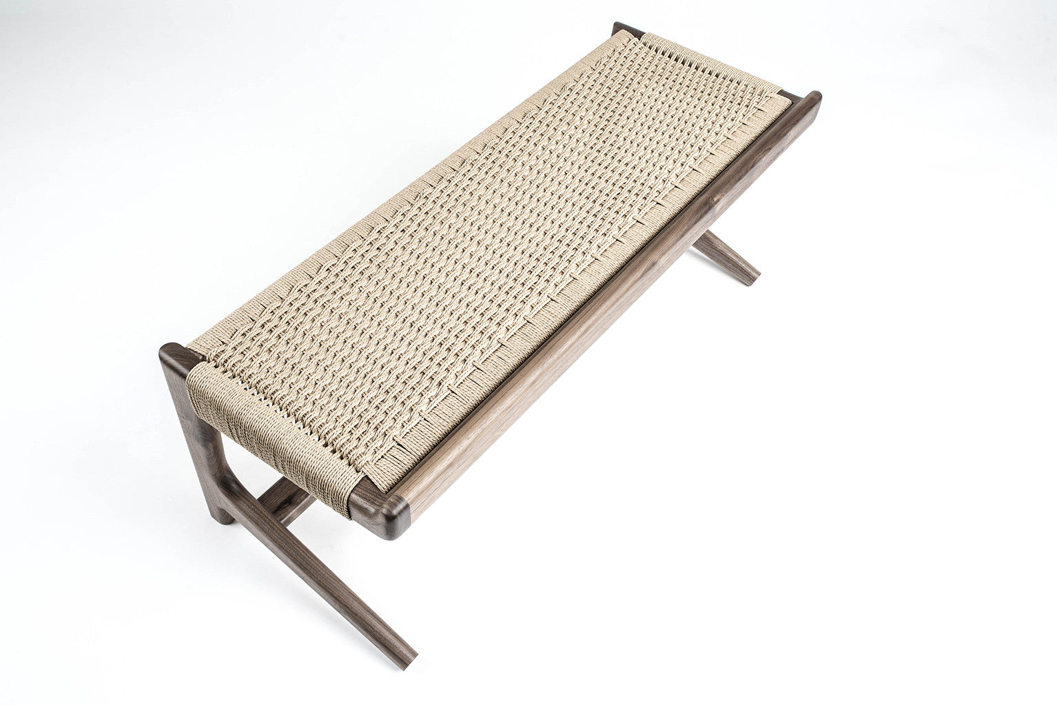 Rian Cantilever Bench, Woven Danish Cord, Custom, Entryway, Mid-century  Style - Semigood Design