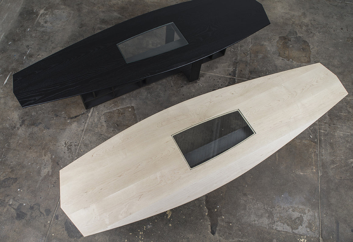 Whitaker Coffee Table, Hardwood and Steel, Custom Branding