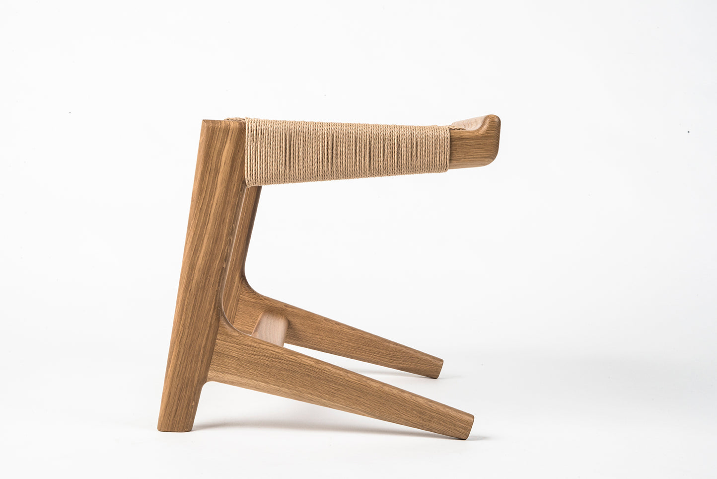 Rian Cantilever Stool, Woven Danish Cord, Hardwood, Mid-century