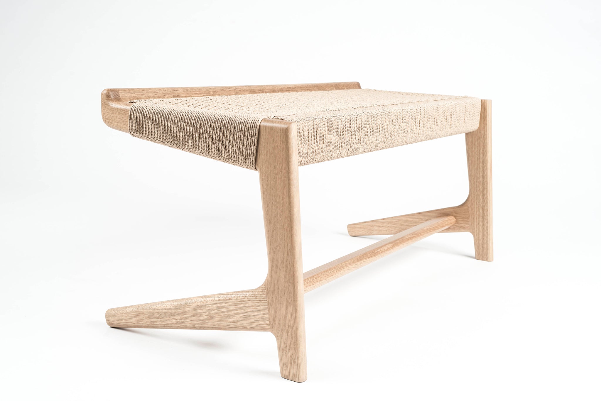 Handmade Danish Cord Bench by Water Street Furniture Studio