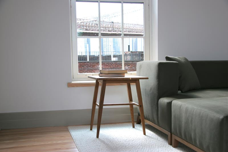 rift end table, hardwood side table, living room