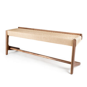 Rian Cantilever Long Bench Walnut Kraft Danish Cord